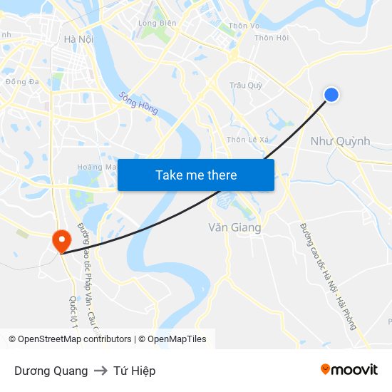 Dương Quang to Tứ Hiệp map