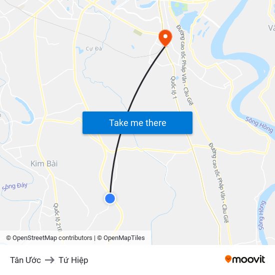 Tân Ước to Tứ Hiệp map