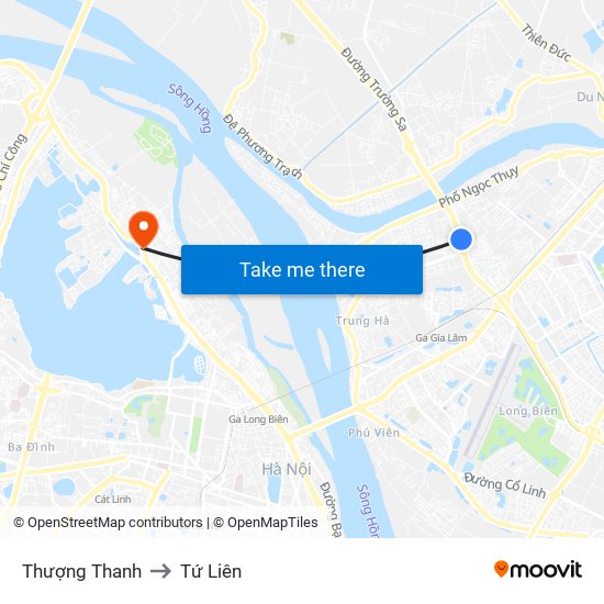 Thượng Thanh to Tứ Liên map