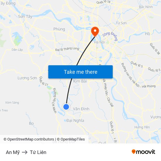 An Mỹ to Tứ Liên map