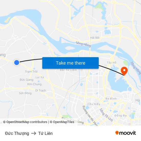 Đức Thượng to Tứ Liên map