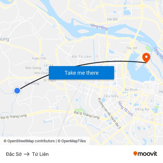 Đắc Sở to Tứ Liên map