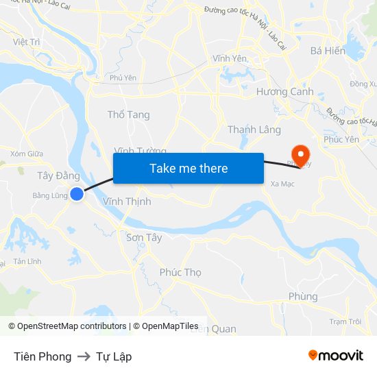 Tiên Phong to Tự Lập map