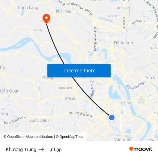 Khương Trung to Tự Lập map