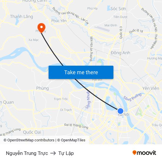 Nguyễn Trung Trực to Tự Lập map