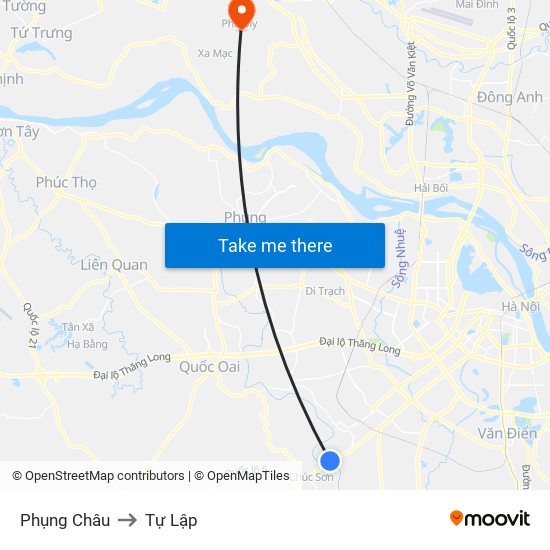 Phụng Châu to Tự Lập map