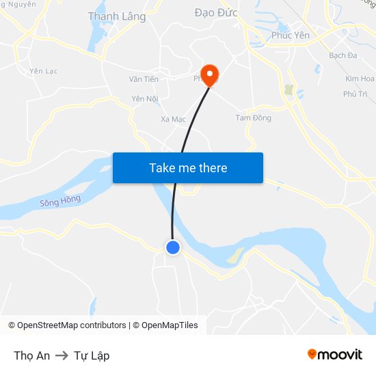 Thọ An to Tự Lập map