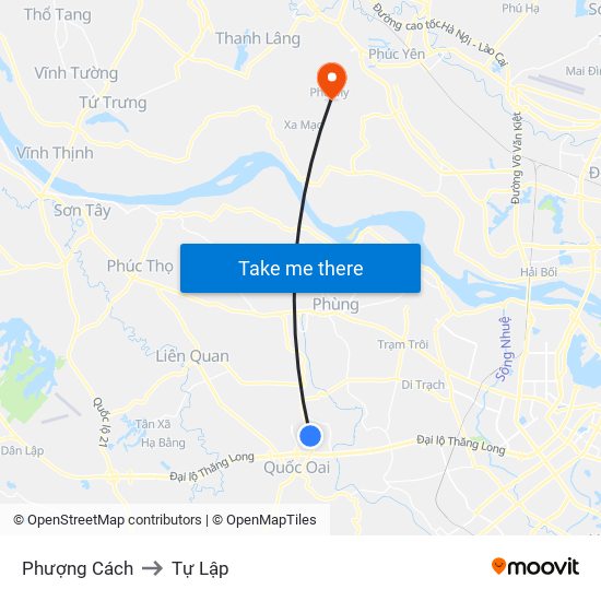 Phượng Cách to Tự Lập map