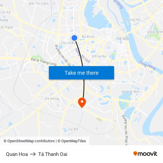 Quan Hoa to Tả Thanh Oai map