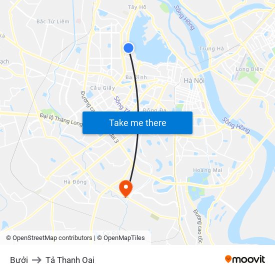 Bưởi to Tả Thanh Oai map