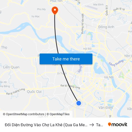 Đối Diện Đường Vào Chợ La Khê (Qua Ga Metro La Khê) - 405 Quang Trung (Hà Đông) to Tam Đồng map