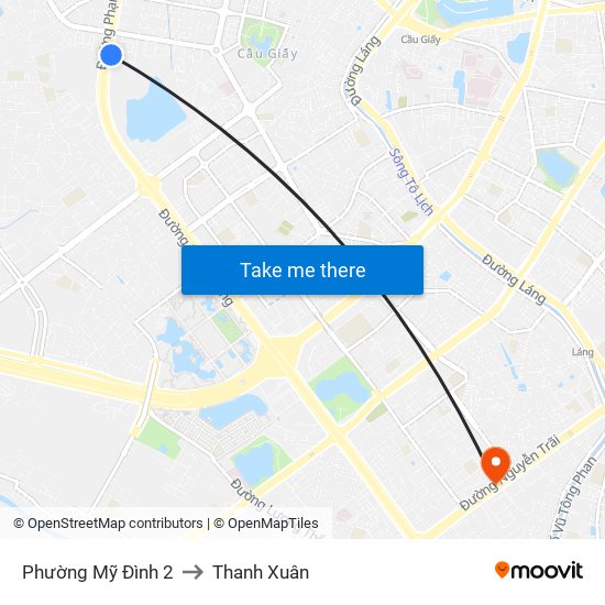 Phường Mỹ Đình 2 to Thanh Xuân map