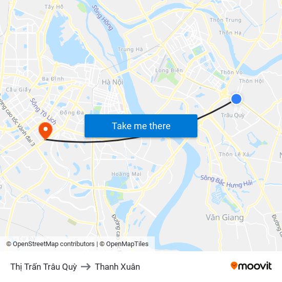 Thị Trấn Trâu Quỳ to Thanh Xuân map