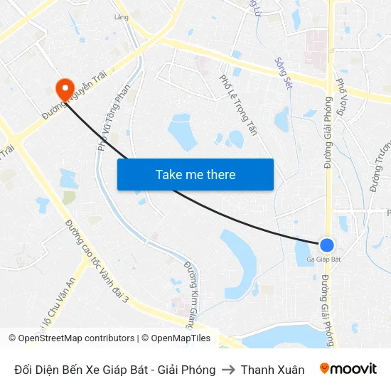 Đối Diện Bến Xe Giáp Bát - Giải Phóng to Thanh Xuân map