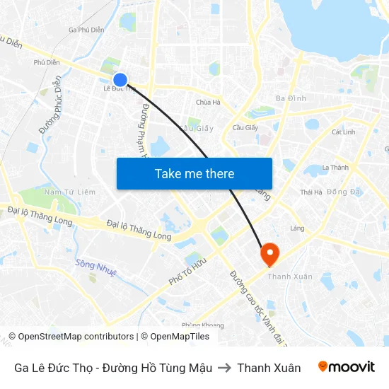 Ga Lê Đức Thọ - Đường Hồ Tùng Mậu to Thanh Xuân map