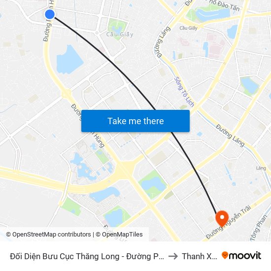 Đối Diện Bưu Cục Thăng Long - Đường Phạm Hùng to Thanh Xuân map