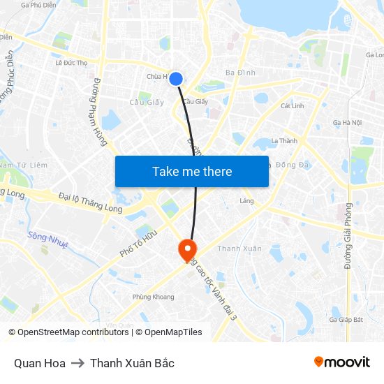 Quan Hoa to Thanh Xuân Bắc map