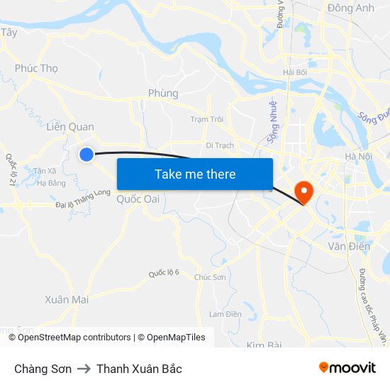 Chàng Sơn to Thanh Xuân Bắc map