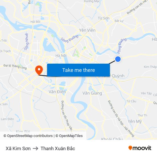 Xã Kim Sơn to Thanh Xuân Bắc map