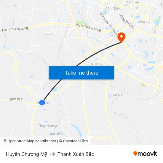 Huyện Chương Mỹ to Thanh Xuân Bắc map