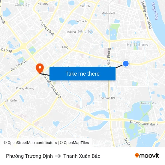 Phường Trương Định to Thanh Xuân Bắc map