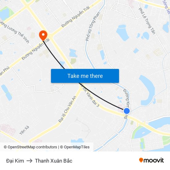 Đại Kim to Thanh Xuân Bắc map