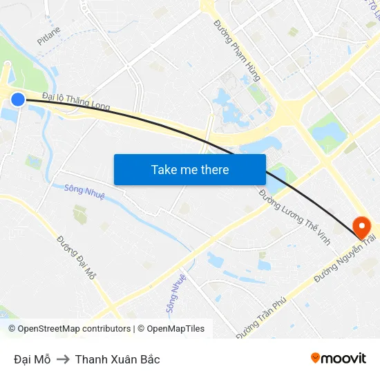 Đại Mỗ to Thanh Xuân Bắc map