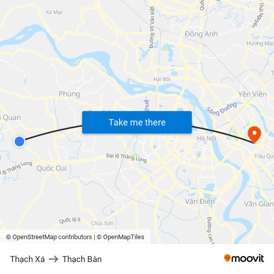 Thạch Xá to Thạch Bàn map