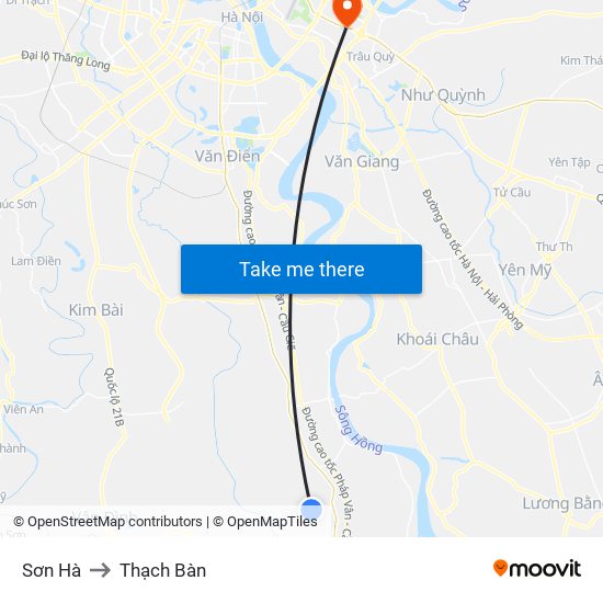 Sơn Hà to Thạch Bàn map