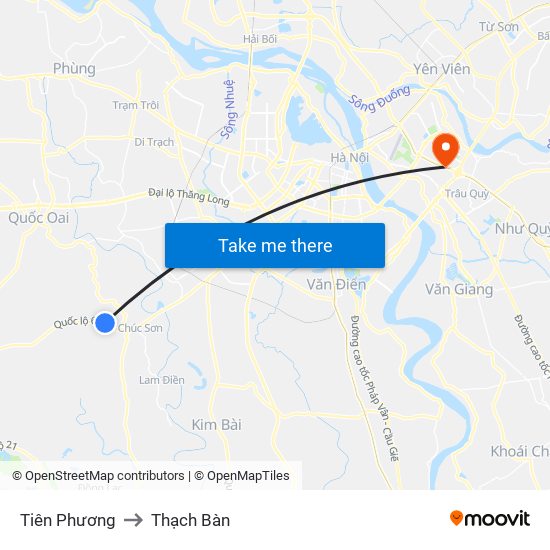 Tiên Phương to Thạch Bàn map