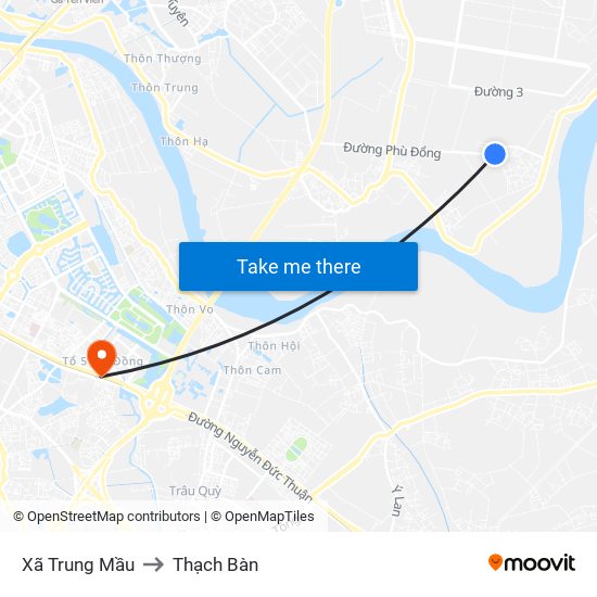 Xã Trung Mầu to Thạch Bàn map