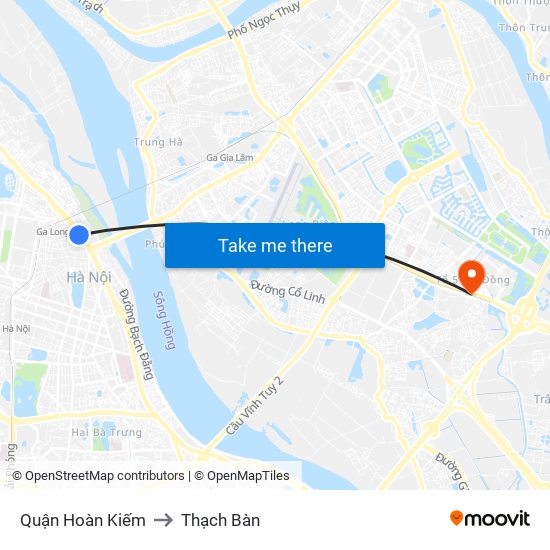 Quận Hoàn Kiếm to Thạch Bàn map