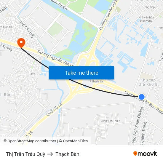 Thị Trấn Trâu Quỳ to Thạch Bàn map