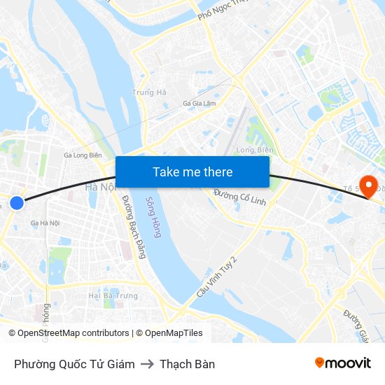 Phường Quốc Tử Giám to Thạch Bàn map