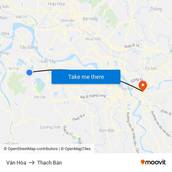 Vân Hòa to Thạch Bàn map