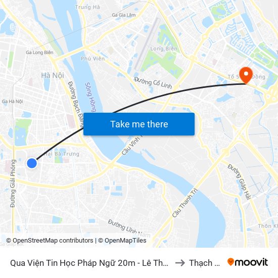 Qua Viện Tin Học Pháp Ngữ 20m - Lê Thanh Nghị to Thạch Bàn map