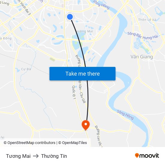 Tương Mai to Thường Tín map