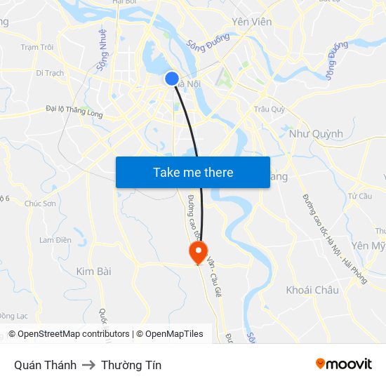 Quán Thánh to Thường Tín map