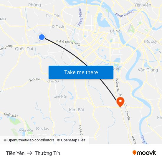 Tiền Yên to Thường Tín map