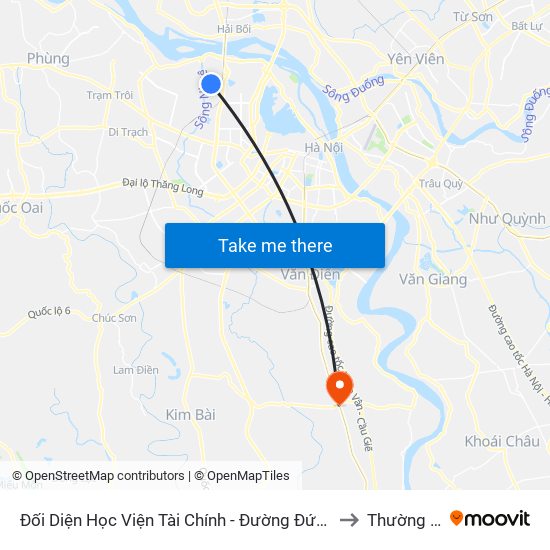 Đối Diện Học Viện Tài Chính - Đường Đức Thắng to Thường Tín map