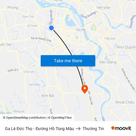 Ga Lê Đức Thọ - Đường Hồ Tùng Mậu to Thường Tín map