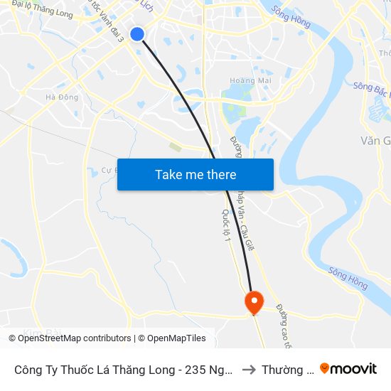 Công Ty Thuốc Lá Thăng Long - 235 Nguyễn Trãi to Thường Tín map