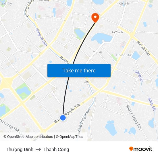 Thượng Đình to Thành Công map