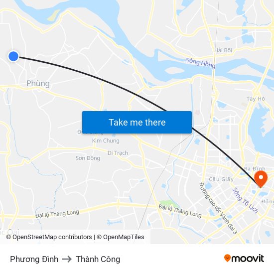 Phương Đình to Thành Công map