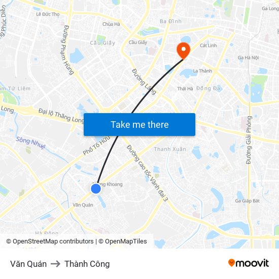 Văn Quán to Thành Công map