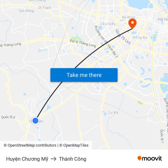 Huyện Chương Mỹ to Thành Công map