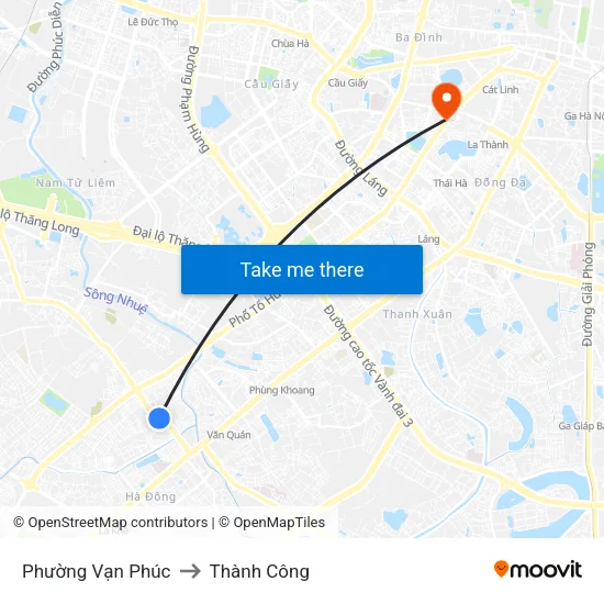 Phường Vạn Phúc to Thành Công map