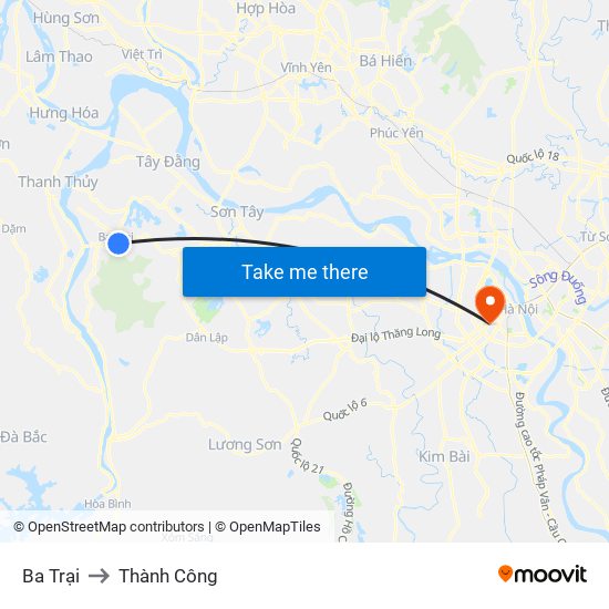 Ba Trại to Thành Công map