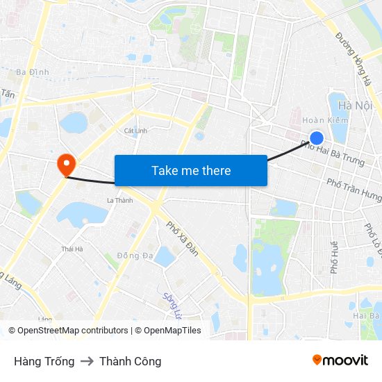 Hàng Trống to Thành Công map