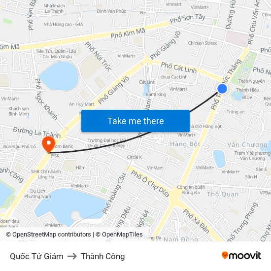 Quốc Tử Giám to Thành Công map